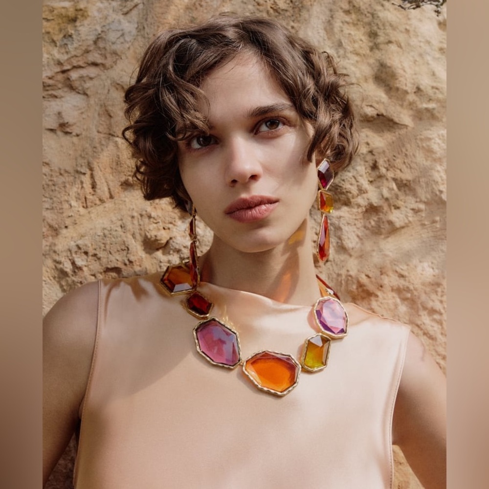 New Zara Resin Drop Earrings ~ New Colors: Clear or Tricolor - Picture 3 of 16